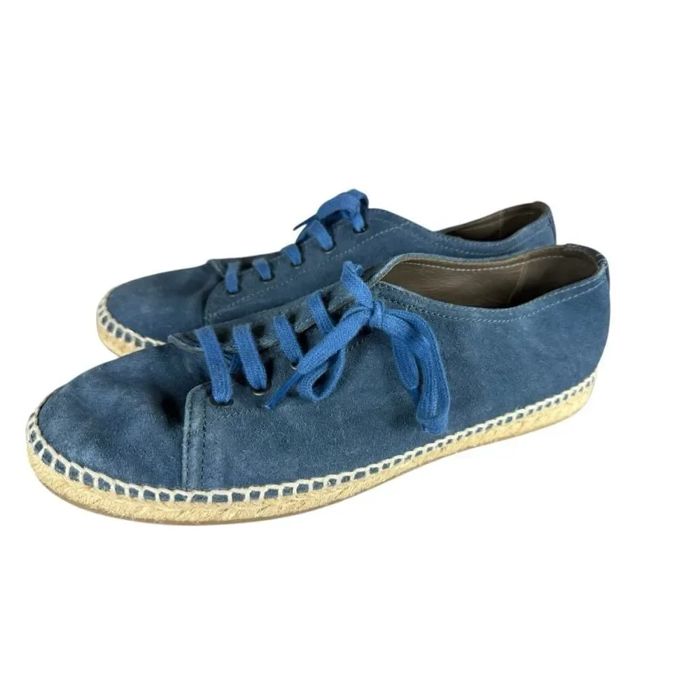 Bottega Veneta Blue Suede Intrecciato Espadrille Sneakers EU 42 US 9 Men’s